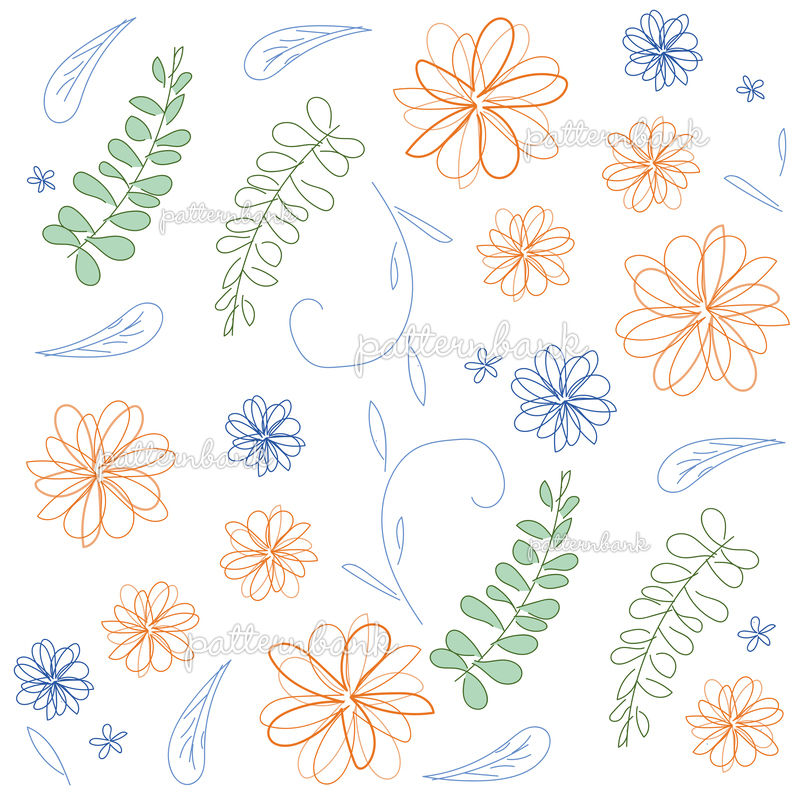 Download Dainty Flowers Pattern by Liz May Seamless Repeat Vector ...