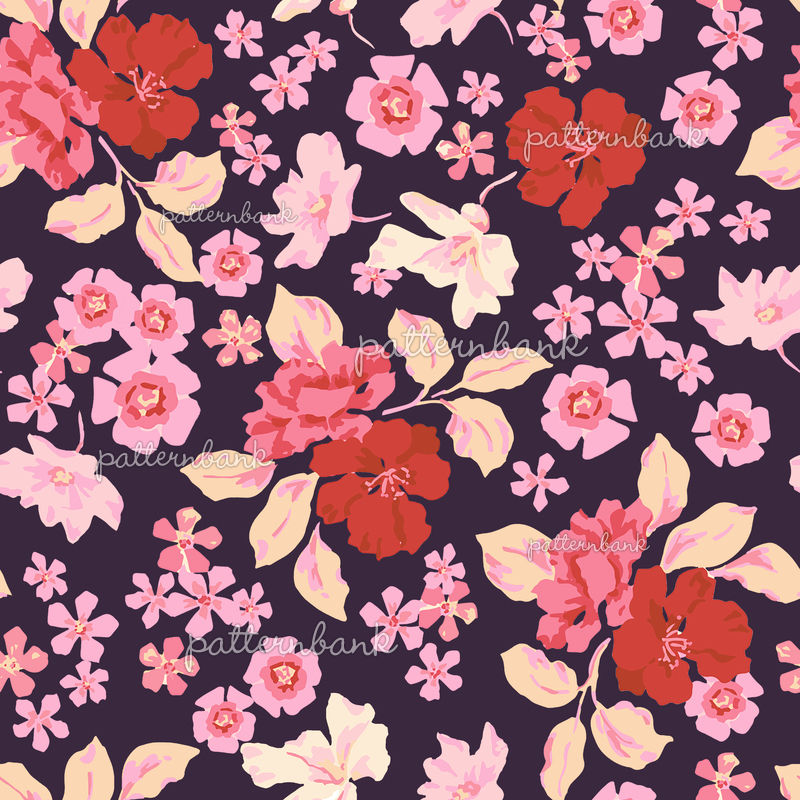 Pink Floral Design by Diane Rogers Seamless Repeat Royalty-Free Stock ...