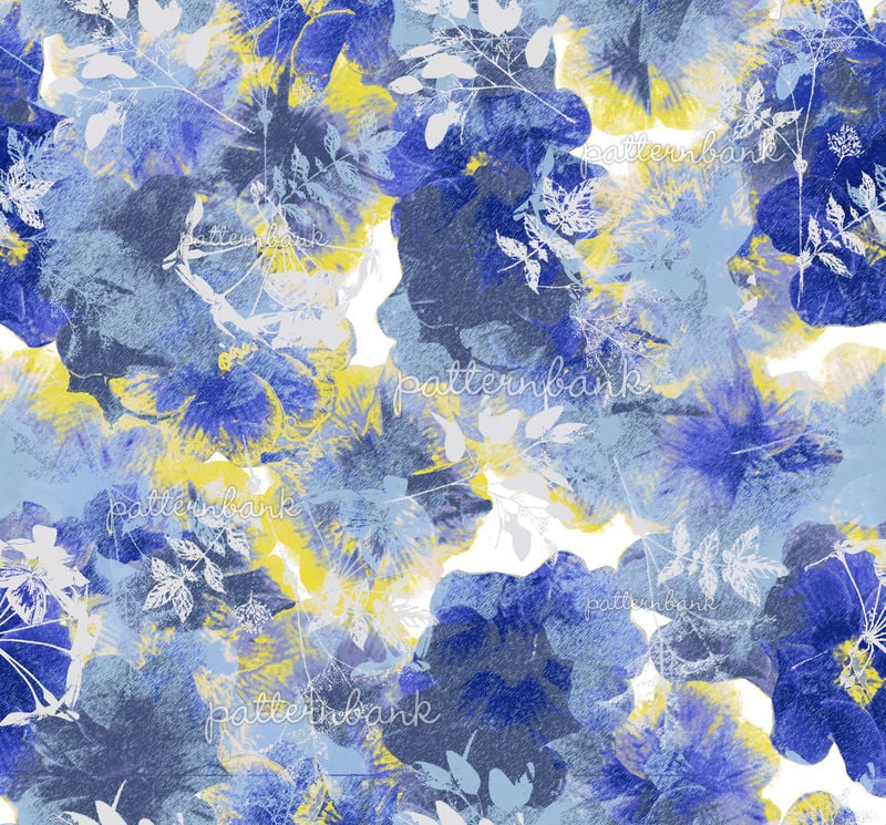 Stencil Flowers by Kavi Seamless Repeat Royalty-Free Stock Pattern ...