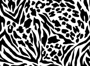 Zebra And Leopard Pattern Mix. Black And White Seamless Background