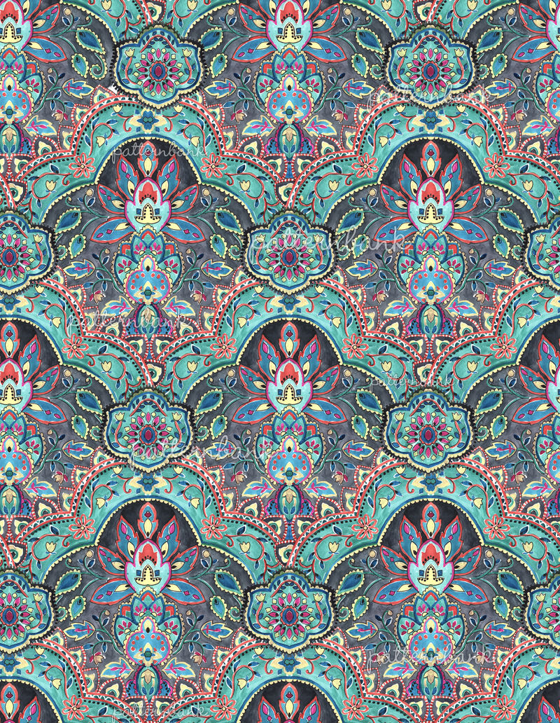 Multicolor Brocade Pattern by Katerina Gri Seamless Repeat RoyaltyFree