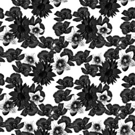 flower black and white pattern