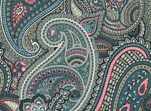 Oversized Paisley in Greens and Pink (s-143) by FLOW DESIGN Seamless ...