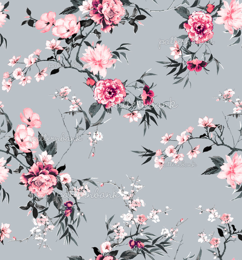 Soft Pink Floral Pattern By Soho Textile Design Seamless Repeat Royalty Free Stock Pattern Patternbank