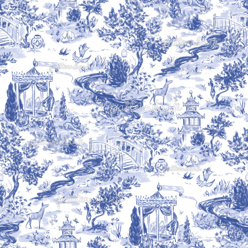 Sweet Meadows Toile De Jouy By Hmcraig Seamless Repeat Royalty Free Stock Pattern Patternbank 