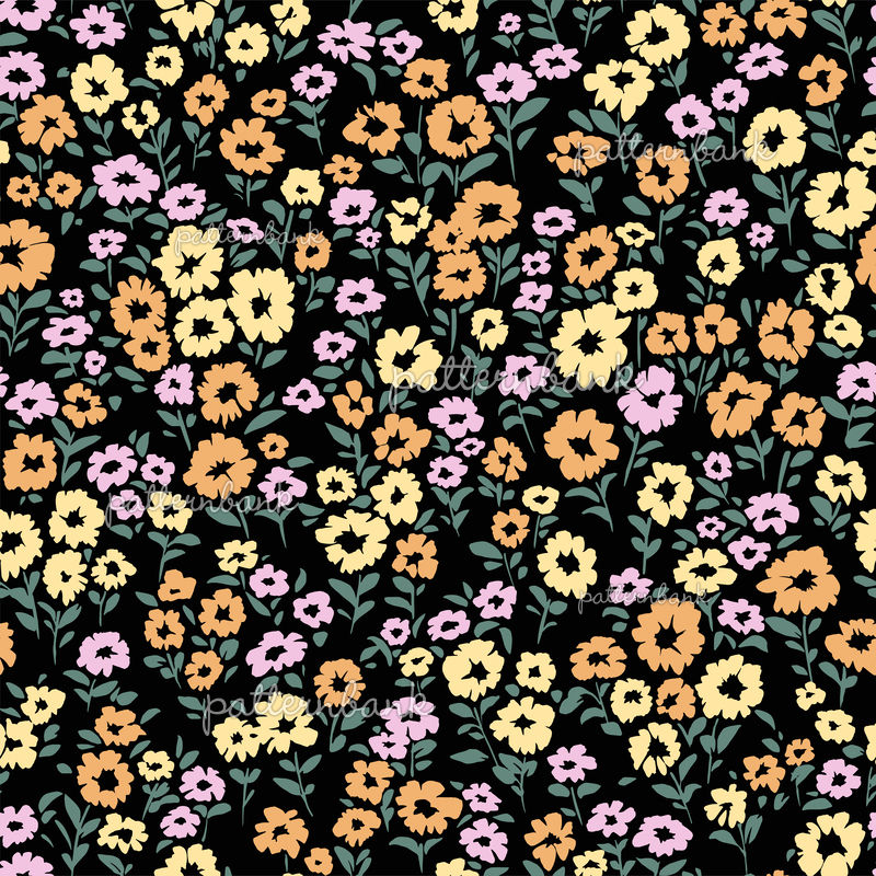 Daisy Doodle Gray by Little Squirrel Studio Seamless Repeat Royalty-Free  Stock Pattern - Patternbank